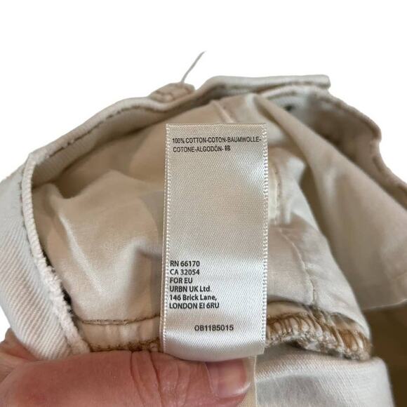 Free People Straight Leg CRVY High Rise Distressed Jeans Womens 27 Ivory - Picture 6 of 7